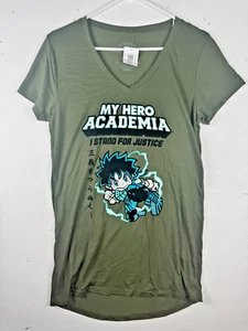 Talla XL - Camiseta para mujer My Hero Academia I Stand For Justice cuello en V verde - Imagen 1 de 7