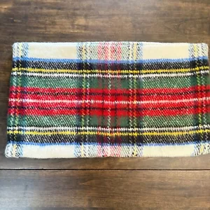 POTTERY BARN STEWART PLAID LUMBAR PILLOW COVER, 16" x 26" ~ IVORY, MULTI - Picture 1 of 10