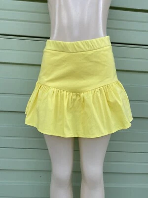 NUEVO ZARA Mujer AMARILLO CON VOLANTES SKORT Lyocell Mini Cintura 26 Talla S #5212 Foto 1 de 4