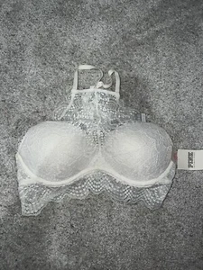 PINK push up white bralette Size - M(A-C) - Picture 1 of 4