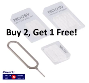 Kit adaptateur carte SIM standard Nano Micro Mini kit adaptateur outils Noosy blanc - Photo 1 sur 2