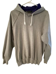 Vintage JCrew Mens Oarsman Cotton Gray hoodie/Sweatshirt Long Sleeve USA Medium - Picture 1 of 6