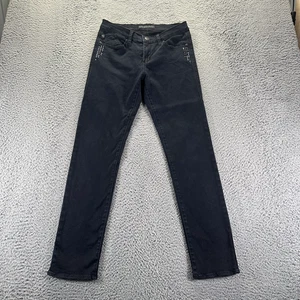 Rock & Republic Berlin Jeans Womens 10 Black Denim Cotton Skinny Stretch Studded - Picture 1 of 11
