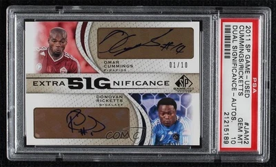 2011 SP Game Used Edition /10 Omar Cummings Donovan Ricketts PSA 10 GEM MT Auto - Image 1 of 2