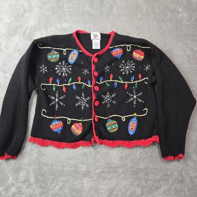 Vintage Nutcracker Women's Ugly Christmas Holiday Sweater Cardigan Sz S *Read - Image 1 of 4