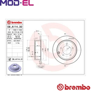 2x BRAKE DISC 08.A114.31 FOR JEEP COMPASSPATRIOT DODGE CALIBERAVENGER 2.1L 4cyl - Picture 1 of 9
