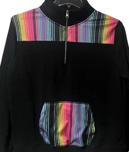 Crazy Train ~ Jacket ~ Women’s ~ Medium ~ Pullover ~ Black & Multicolored - Picture 1 of 24
