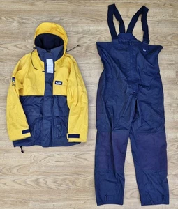 Gill Sailing Jacket & Salopettes Yellow & Navy Hooded  XL Latitude 42 Waterproof - Picture 1 of 24
