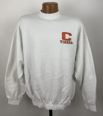 Sudadera De Colección Años 90 Clemson Tigers Para Hombres XL Tultex Cuello Redondo Fútbol Universitario Foto 1 de 4