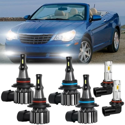 For Chrysler Sebring 2007 2008 2009 LED Headlight Hi/Lo Beam Fog Light Bulbs KIT - Image 1 of 4
