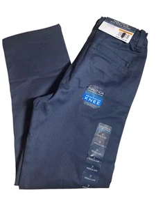 NWT Nautica Boys School Uniform Navy Pants 7R Adjustable Waist Reinforced Knee - Picture 1 of 3
