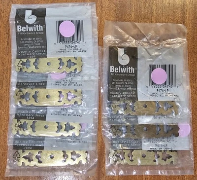 7 placas traseras de perilla de latón Belwith de 3" nuevas en paquete P474-LP cabaña retro vintage Foto 1 de 4