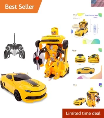 Robot transformador de control remoto coche para niños con 360 giros y luces Foto 1 de 4