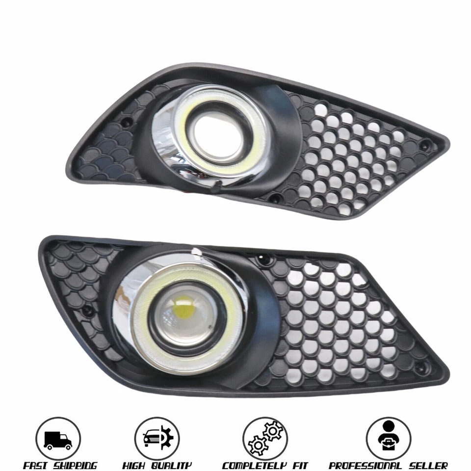 LED Bumper Fog Lights w/ Cover Angel Eye For Mercedes Benz W204 C230 C300 C350 — 第 1/4 张图片