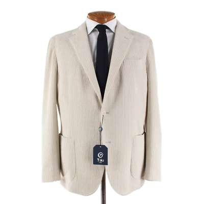 Tiki NWT Polyamide Blend Corduroy Sport Coat Size 56 (46 US) New York In Ivory - Image 1 of 4