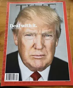 Time Magazine 2015 Donald Trump Deal With It MAGA Campaign American Eagle NO LAB - Picture 1 of 8