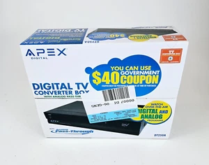 Apex Digital TV Converter Box Analog Pass-Through DTV DT250A Brand New - Picture 1 of 6