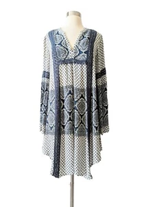 KNOX ROSE Dress Size Blue White Embroidered Boho Beach Boho SMALL - Picture 1 of 6