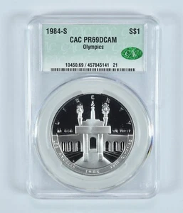 1984-S Olympics Commemorative Silver Dollar PR69 DCAM CAC - Picture 1 of 5
