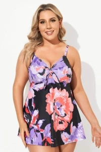 NWT Meet Curves Women's 4XL Tummy Control Swimdress - Picture 1 of 8