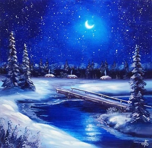 Ucrania Artista Regalo Navidad Pintura Original Arte Pared Decoración Paisaje Firmado - Imagen 1 de 24