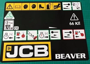 JCB Beaver HYDRAULIC BREAKER FRONT PANNEL  BLACK STICKER DECAL  - Picture 1 of 1