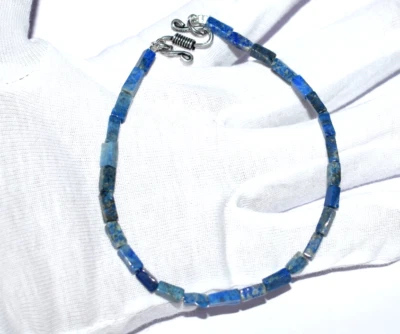 Bracciali In Argento Sterling 925 Con Perle Di Pietra Preziosa Lapis Lazuli - Immagine 1 di 4