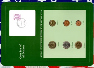 Juegos de monedas de todas las naciones Yugoslavia con tarjeta UNC todos 1983 pero 10 dinares 1982 - Imagen 1 de 2