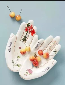 Nathalie Lete Titania Servierplatte offene Hände Palmen Anthropologie groß NEU - Bild 1 von 2