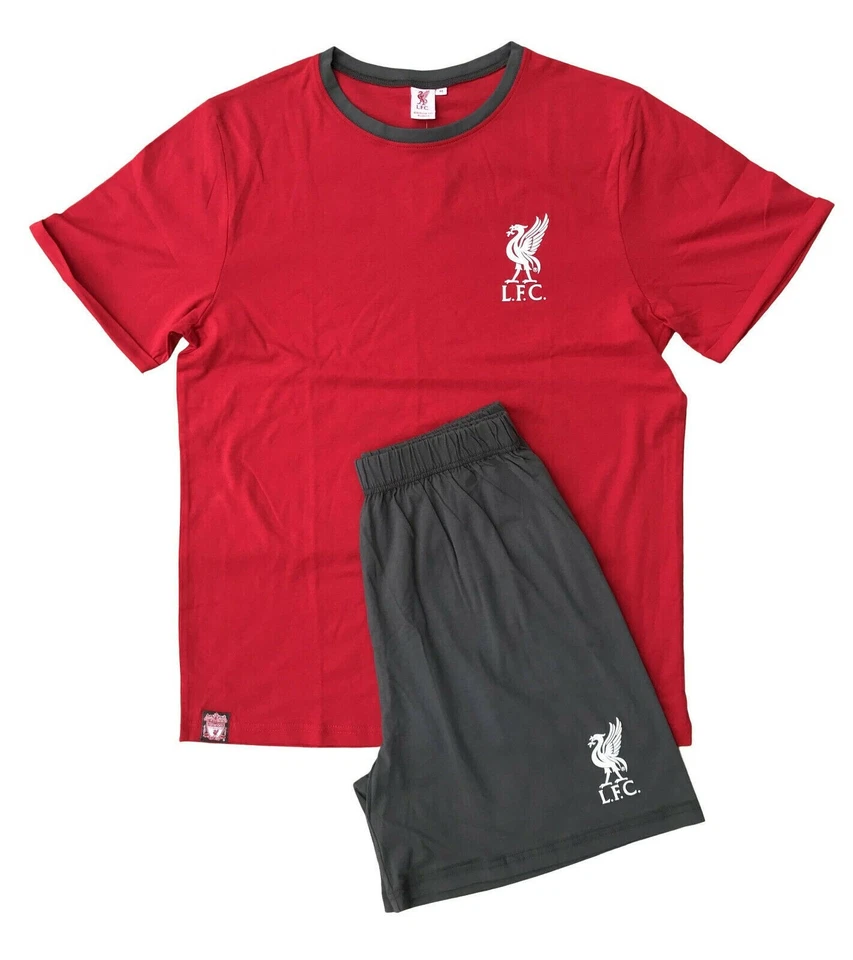 Liverpool FC Shorts Men's Pyjamas Red Football Short Sleeve Nightwear