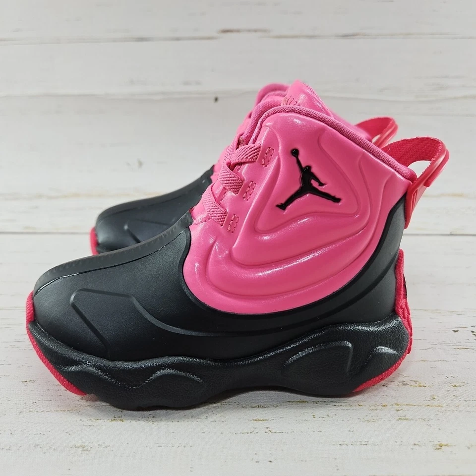 Nike Air Jordan Drip 23 Pink Black Toddler Girls 7C Rain Boots CT5799-600 - Image 1 of 4