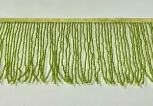 ByYard 6.5" Lime Green Glass SEED Bead Beaded Fringe Lamp Lampshade Costume Trim - Picture 1 of 2