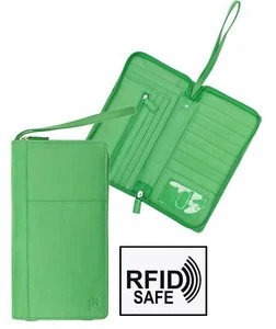 RFID SAFE grün Leder Reiseplaner Geldbörse aus Prime Hide Reisepassetui - Bild 1 von 5