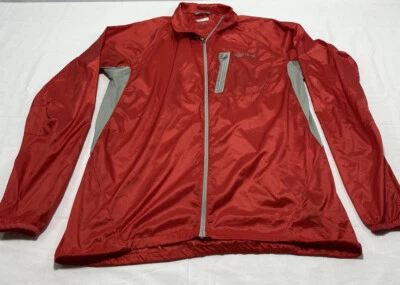 Marmot Nylon Red Gray Rain Windbreaker Jacket Vented Arms Womens XL - Read - Image 1 of 4