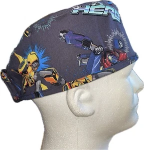 Transformers Grey Scrub Hat Chemo Cap - Picture 1 of 4