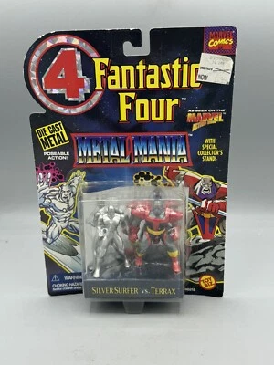 Vintage Fantastic Four Metal Mania Silver Surfer & Terrax TOY BIZ 1995. - Image 1 of 4