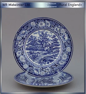 Un plato de postre 20 cm "Rural England" de Midwinter (Wilkinson) plato azul - Imagen 1 de 4