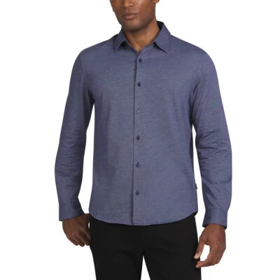 DKNY Men's Knit Button-Up Shirt - Image 1 of 4