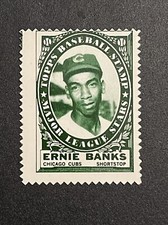 1961 Topps Baseball Stamps MAJOR LEAGUE STARS Ernie Banks NRMT Chicago Cubs SP