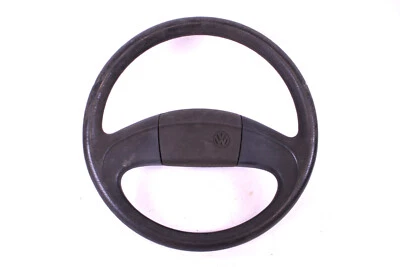 Lenkrad original VW Golf 3 III Vento Polo 86C 1H0419660 Leder-Optik schwarz - Bild 1 von 2