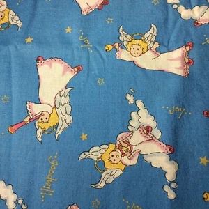 Oakhurst Textiles Fabric Material Angel Chorus Singing Goodwill Stars Blue 71" - Picture 1 of 10