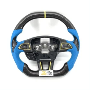 Real Carbon Fiber Steering Wheel For Ford Focus MK3 RS SE EcoSport Escape 2015+ - Picture 1 of 7
