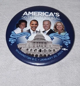 2009 AMERICA'S 56TH INAUGURAL POLITICAL PIN PINBACK OBAMA BIDEN - Bild 1 von 2
