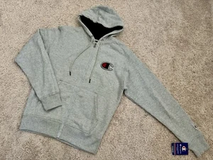 Champion Mens Big C Logo Patch Full-Zip Hoodie Sweatshirt Grey Size S - Picture 1 of 8