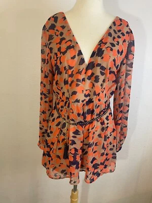 A'GACI Sexy Women's VNeck MULTICOLOR Printing Jumpsuits Short Romper Playsuits L - Image 1 of 4