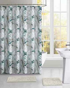 Serafina Home Floral Farmhouse Shower Curtain Bathroom Flower Botanical Design - Picture 1 of 3