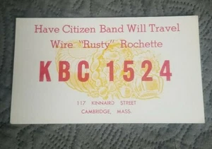 Tarjeta QSL de radioaficionado CB Cambridge Massachusetts - KBC 1524 - Imagen 1 de 2