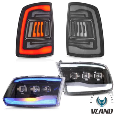 Faros proyectores + luz trasera transparente para Dodge RAM 1500/2500/3500 09-18 arranque Foto 1 de 4