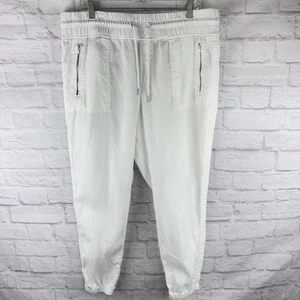 Athleta Cabo 100 % Leinen weiße Jogginghose Reisehose mit Reißverschlusstaschen Damen 16 - Bild 1 von 16