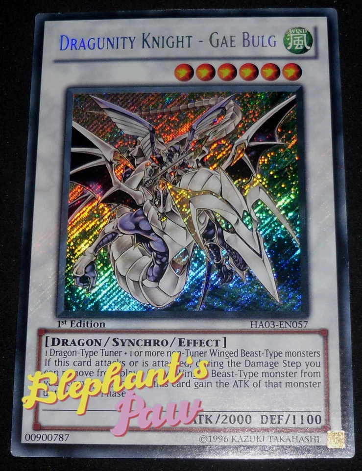 Yugioh - Dragunity Knight Gae Bulg RARA SEGRETA - HA03-EN057 1° Edizione - Immagine 1 di 1